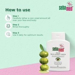 Sebamed Olive Liquid Face & Body Wash 200ML | Sensitive Skin Cleanser