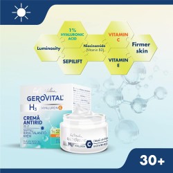 Gerovital Day Cream with Vitamin C & Hyaluronic Acid – 50ML