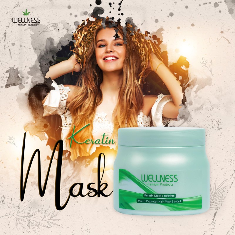 WELLNESS Keratin Micro Capsules Hair Mask – Salt Free – 500ML
