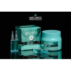 ماسك ترطيب الشعر من ويلنس بزيت القنب + 4 أمبولات