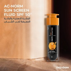 Frezyderm AC-Norm Sun Screen Fluid SPF50+ – Transparent & Tinted Protection for Acne-Prone Skin | 50ml