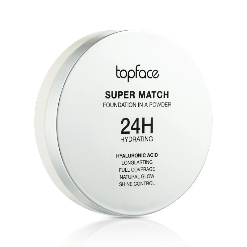 TOPFACE SUPER MATCH POWDER FOUNDATION – 24H Hydration & Matte Finish | 10G