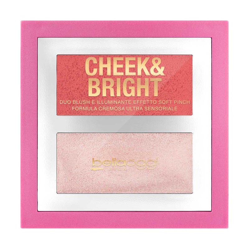 BELLA OGGI CHEEK AND BRIGHT – Cream Blush & Illuminant Palette – 5GM