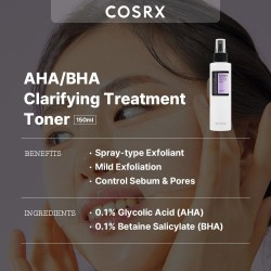 تونر علاجي مقشر AHA/BHA كوزركس 150مل | تنقية يومية للمسام والرؤوس البيضاء