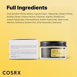 COSRX Snail Mucin 92% Moisturizer – Korean Gel Cream for Hydration & Repair