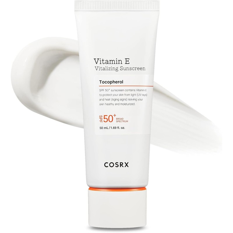 كريم واقي الشمس المنشط بفيتامين E من كوزركس SPF 50 – واقي شمس كوري خفيف 50 مل