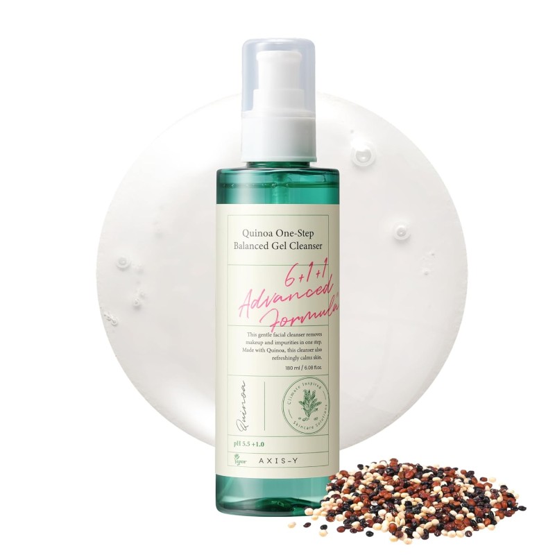 AXIS-Y Quinoa One Step Gel Cleanser – Vegan Makeup Remover & Hydrating Wash – 180ml