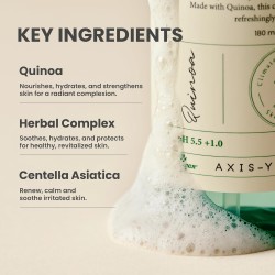 AXIS-Y Quinoa One Step Gel Cleanser – Vegan Makeup Remover & Hydrating Wash – 180ml