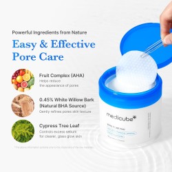 MEDICUBE Zero Pore Pads 2.0 – AHA & BHA Dual-Textured Toner Pads – 70 Units
