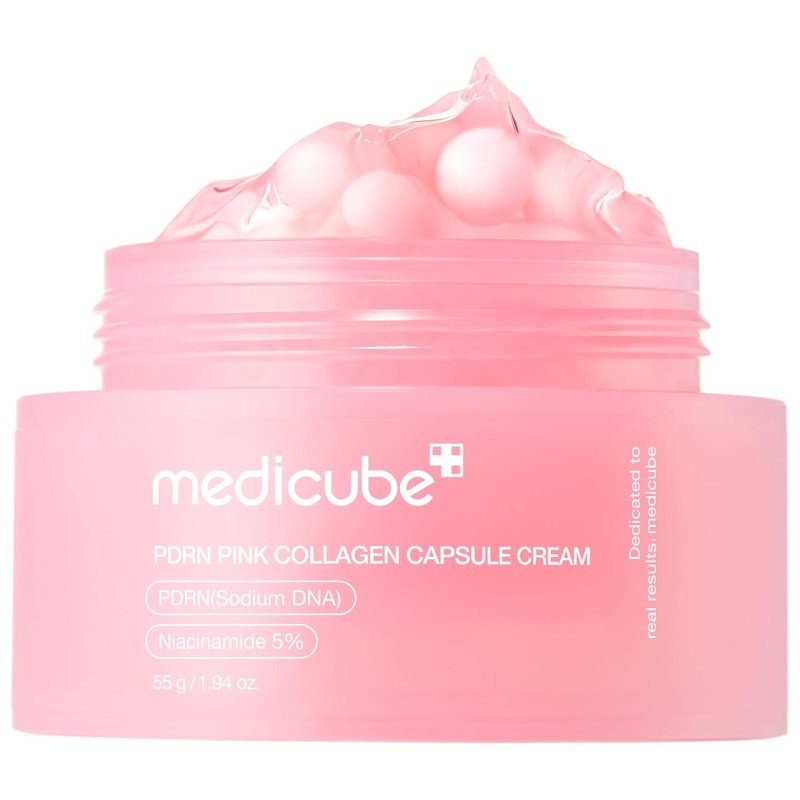 كريم الكبسولات الوردي بالكولاجين وPDRN من MEDICUBE – ترطيب وإشراقة – 55غ