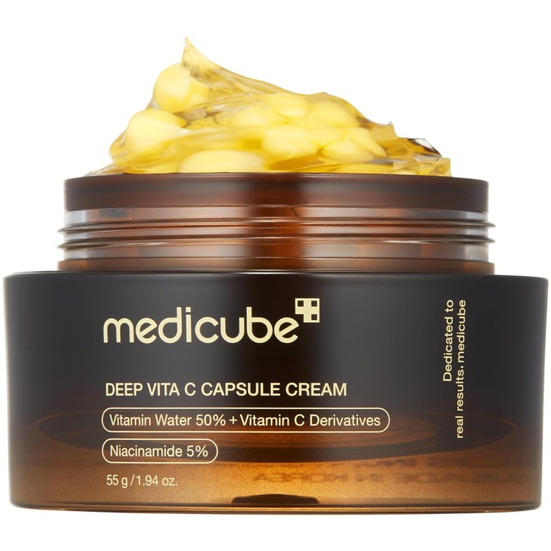 MEDICUBE Deep Vitamin C Golden Capsule Moisturizer – Glow & Wrinkle Care – 55g