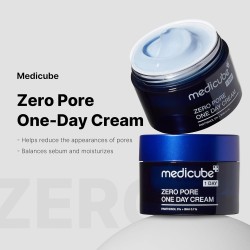 كريم ZERO PORE ليوم واحد من MEDICUBE – تقليل المسام وتنظيم الدهون – 50مل