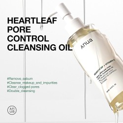 ANUA Heartleaf Pore Control Cleansing Oil – Gentle Makeup & Blackhead Remover – 200ml
