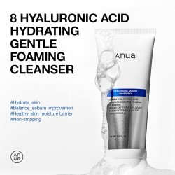 ANUA Hydrating Foaming Cleanser – 8 Hyaluronic Acids & Zinc – 150ml