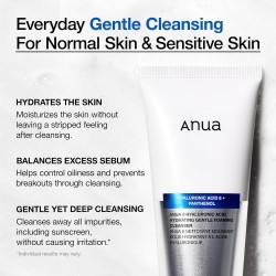 ANUA Hydrating Foaming Cleanser – 8 Hyaluronic Acids & Zinc – 150ml