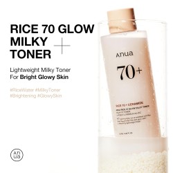 ANUA Rice 70 Glow Milky Toner – Brightening & Hydrating – 250ml