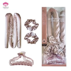 TRIPLE CARE Heatless Hair Curling Set – Satin